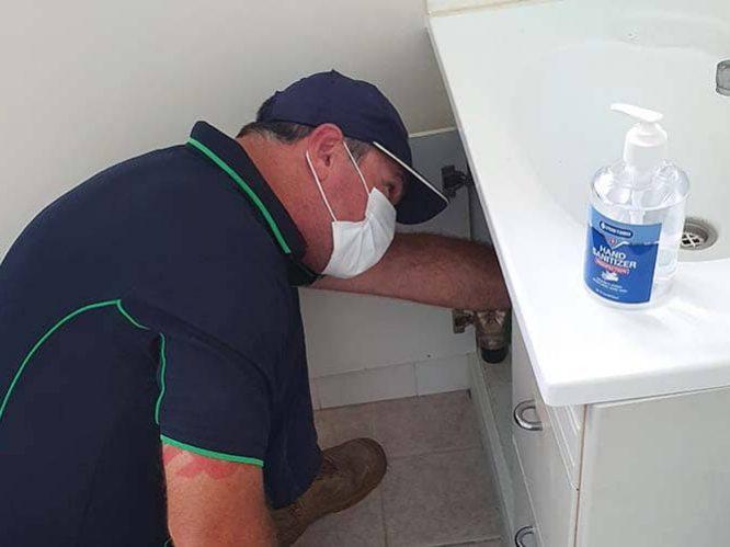 repair leaking tap on vanity buderim plumber